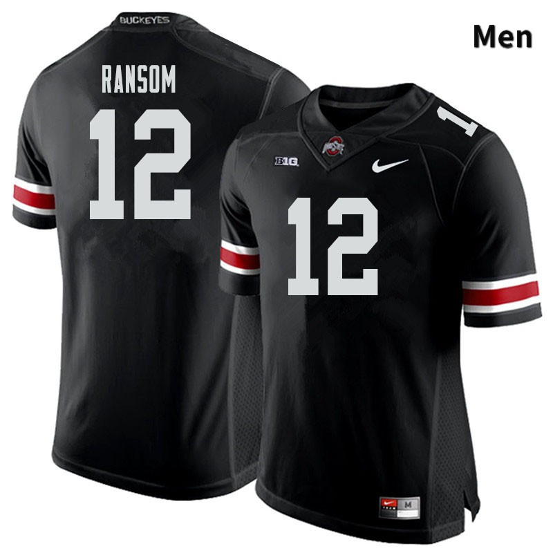 Ohio State Buckeyes Lathan Ransom Men's #12 Black Authentic Stitched College Football Jersey